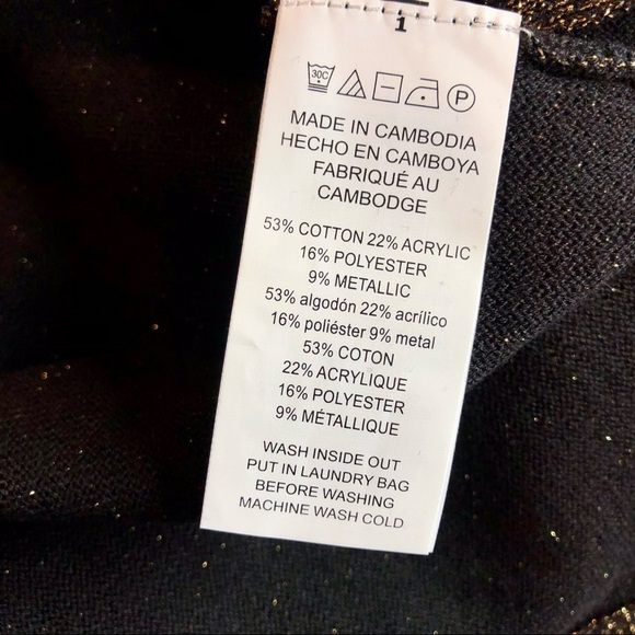 NWT Michael Kors gold black metallic sweater M - Picture 9 of 10
